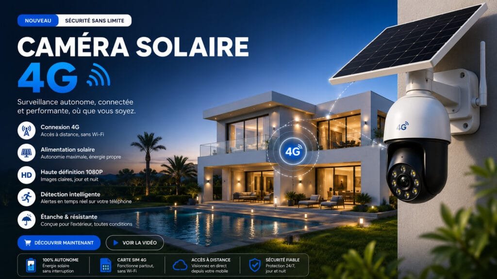 Caméra solaire 4G autonome avec panneau solaire